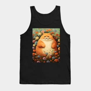 Feline Garden Delight: Cats Amongst a Bouquet of Blooms - Edward Tank Top